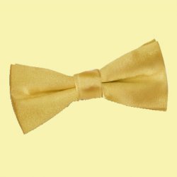 Gold Boys Plain Satin Bow Tie Wedding Neck Bow Tie