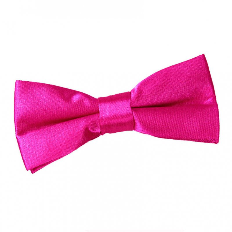 Image 1 of Hot Pink Boys Plain Satin Bow Tie Wedding Neck Bow Tie