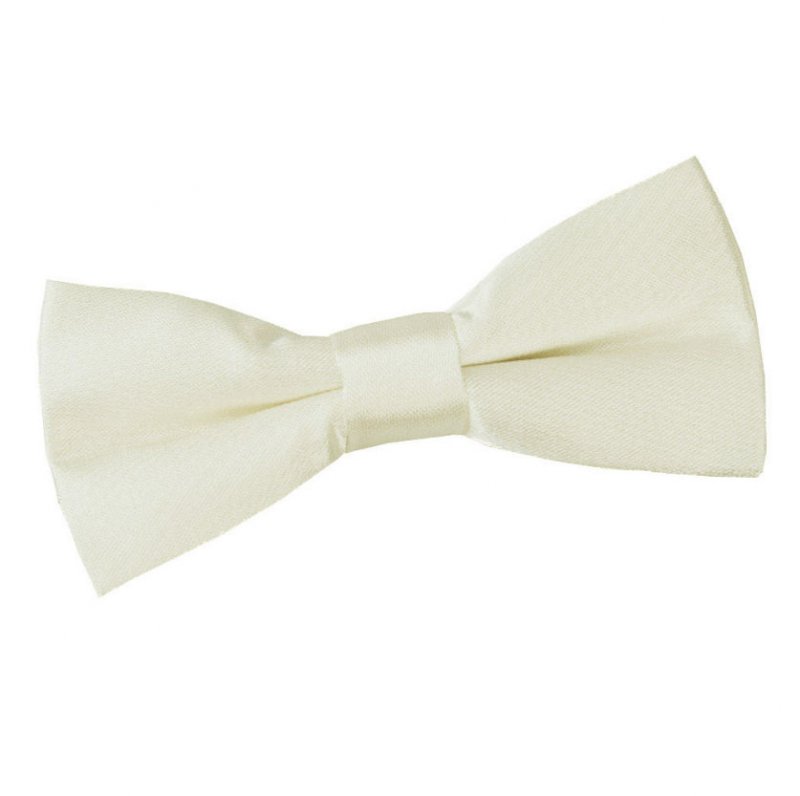 Image 1 of Ivory Boys Plain Satin Bow Tie Wedding Neck Bow Tie
