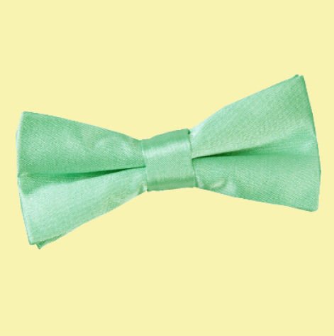 Image 0 of Mint Green Boys Plain Satin Bow Tie Wedding Neck Bow Tie