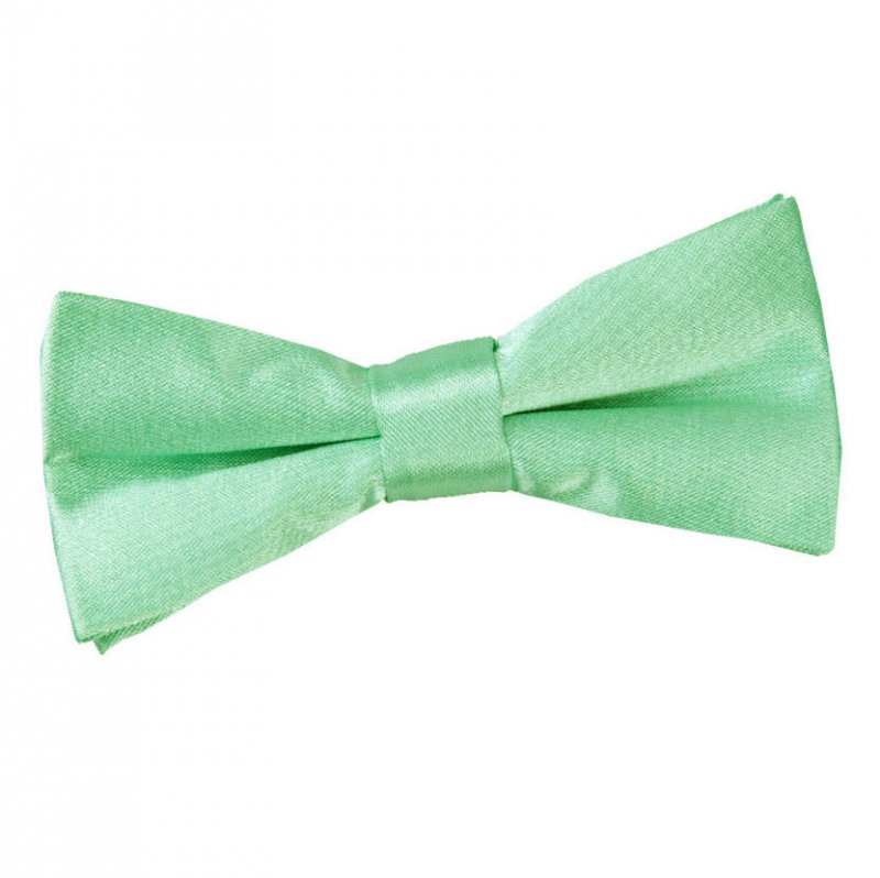 Image 1 of Mint Green Boys Plain Satin Bow Tie Wedding Neck Bow Tie