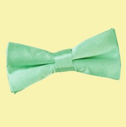 Mint Green Boys Plain Satin Bow Tie Wedding Neck Bow Tie
