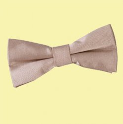 Mocha Brown Boys Plain Satin Bow Tie Wedding Neck Bow Tie