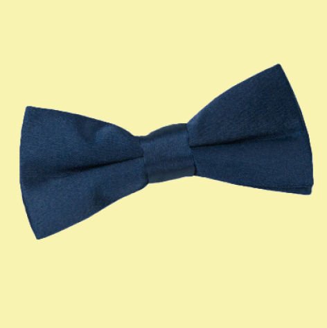 Image 0 of Navy Blue Boys Plain Satin Bow Tie Wedding Neck Bow Tie