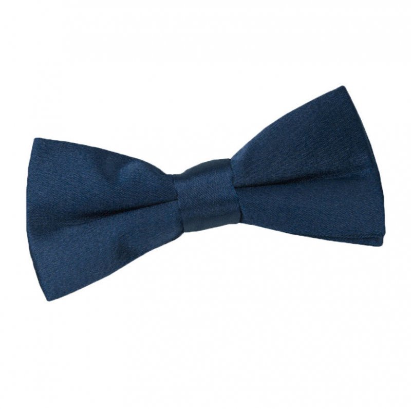 Image 1 of Navy Blue Boys Plain Satin Bow Tie Wedding Neck Bow Tie