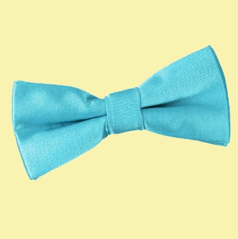 Image 0 of Robins Egg Blue Boys Plain Satin Bow Tie Wedding Neck Bow Tie