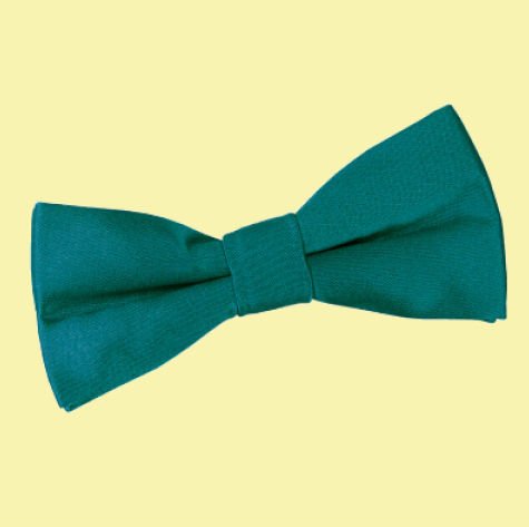 Image 0 of Teal Green Boys Plain Satin Bow Tie Wedding Neck Bow Tie