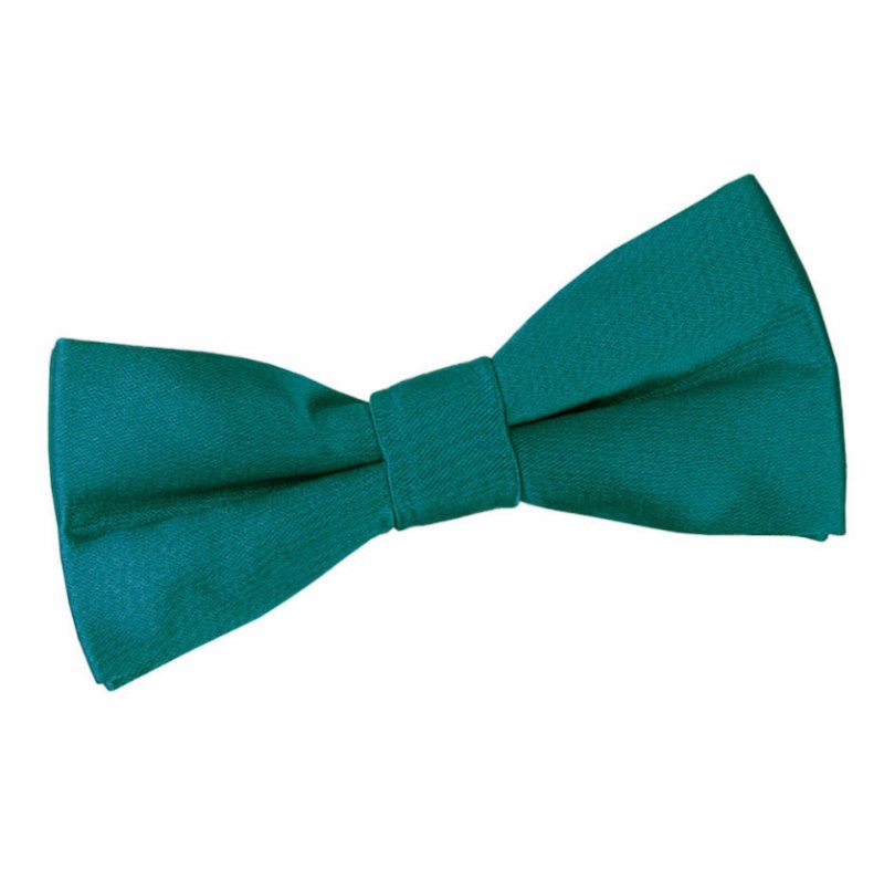 Image 1 of Teal Green Boys Plain Satin Bow Tie Wedding Neck Bow Tie