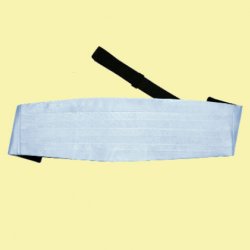 Baby Blue Mens Plain Satin Pleated Wedding Cummerbund