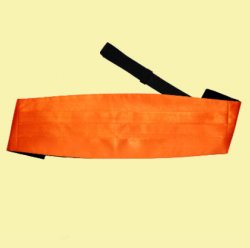 Burnt Orange Mens Plain Satin Pleated Wedding Cummerbund