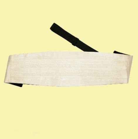 Image 0 of Champagne Mens Plain Satin Pleated Wedding Cummerbund
