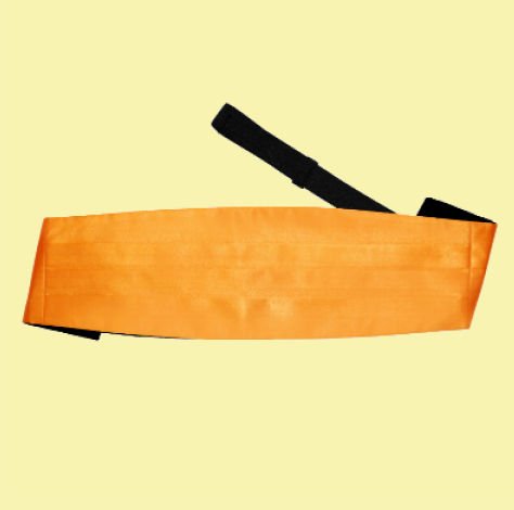 Image 0 of Fluorescent Orange Mens Plain Satin Pleated Wedding Cummerbund