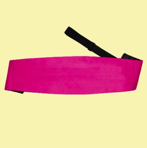 Image 0 of Hot Pink Mens Plain Satin Pleated Wedding Cummerbund