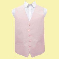 Blush Pink Mens Plain Shantung  Wedding Vest Waistcoat 