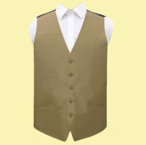 Image 0 of Bronze Mens Plain Shantung  Wedding Vest Waistcoat 