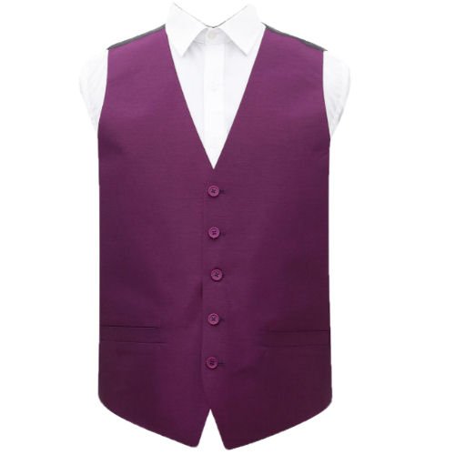 Image 1 of Orchid Mens Plain Shantung Wedding Vest Waistcoat 