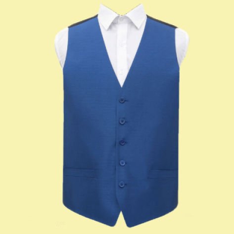 Image 0 of Royal Blue Mens Plain Shantung Wedding Vest Waistcoat 