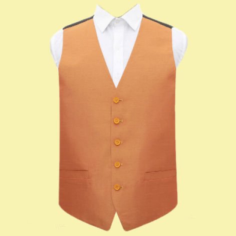 Image 0 of Turmeric Yellow Mens Plain Shantung Wedding Vest Waistcoat 