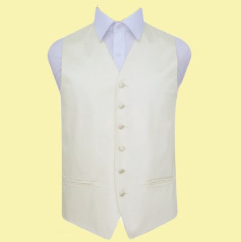 Image 0 of Ivory Mens Plain Satin Wedding Vest Waistcoat 