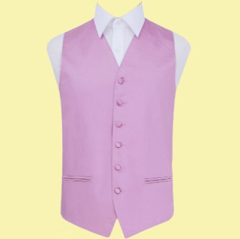 Image 0 of Lilac Mens Plain Satin Wedding Vest Waistcoat 