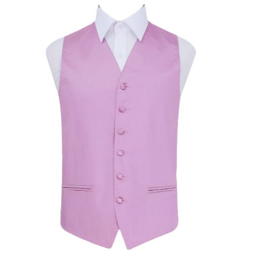 Image 1 of Lilac Mens Plain Satin Wedding Vest Waistcoat 