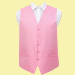 Baby Pink Mens Greek Key Pattern Microfibre Wedding Vest Waistcoat 