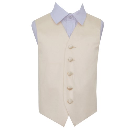 Image 1 of Champagne Boys Plain Satin Wedding Vest Waistcoat 