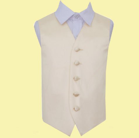 Image 0 of Champagne Boys Plain Satin Wedding Vest Waistcoat 