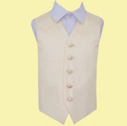 Champagne Boys Plain Satin Wedding Vest Waistcoat 