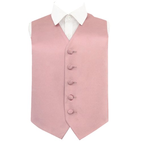 Image 1 of Dusty Pink Boys Plain Satin Wedding Vest Waistcoat 