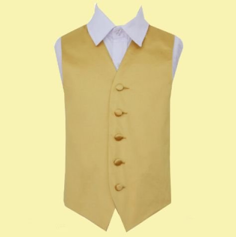 Image 0 of Gold Boys Plain Satin Wedding Vest Waistcoat 