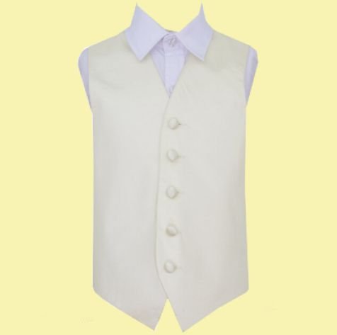 Image 0 of Ivory Boys Plain Satin Wedding Vest Waistcoat 
