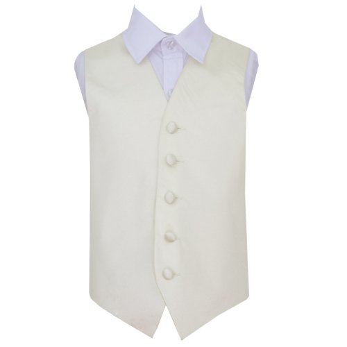 Image 1 of Ivory Boys Plain Satin Wedding Vest Waistcoat 