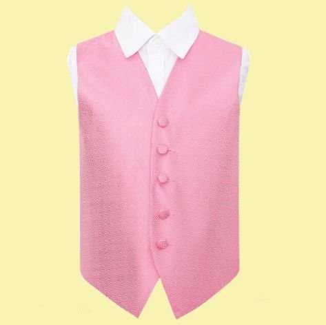 Image 0 of Baby Pink Boys Greek Key Pattern Microfibre Wedding Vest Waistcoat 