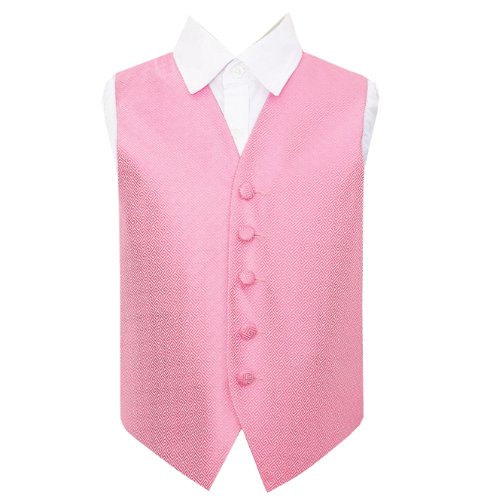 Image 1 of Baby Pink Boys Greek Key Pattern Microfibre Wedding Vest Waistcoat 