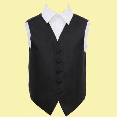 Image 0 of Black Boys Greek Key Pattern Microfibre Wedding Vest Waistcoat 