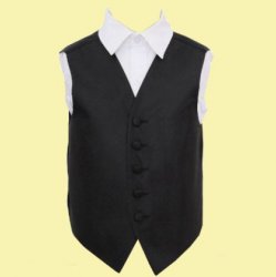 Black Boys Greek Key Pattern Microfibre Wedding Vest Waistcoat 