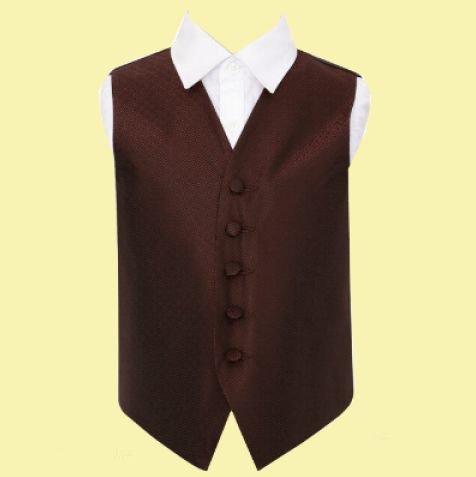 Image 0 of Burgundy Boys Greek Key Pattern Microfibre Wedding Vest Waistcoat 