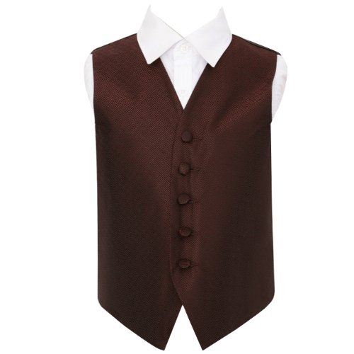 Image 1 of Burgundy Boys Greek Key Pattern Microfibre Wedding Vest Waistcoat 