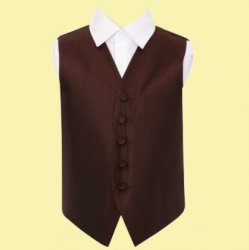 Burgundy Boys Greek Key Pattern Microfibre Wedding Vest Waistcoat 
