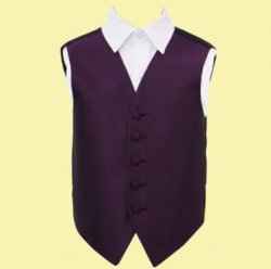 Cadbury Purple Boys Greek Key Pattern Microfibre Wedding Vest Waistcoat 