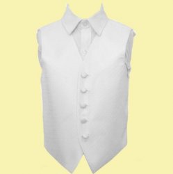 Ivory Boys Greek Key Pattern Microfibre Wedding Vest Waistcoat 