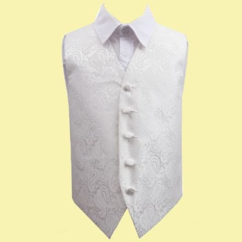 Image 0 of Ivory Boys Paisley Pattern Microfibre Wedding Vest Waistcoat 