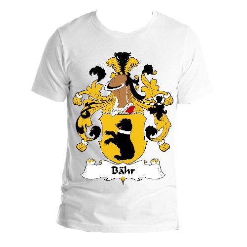 Image 1 of Bahr German Coat of Arms Surname Adult Unisex Cotton T-Shirt