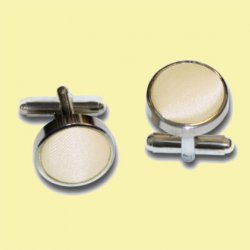 Champagne Plain Satin Inlay Round Wedding Mens Cufflinks Five Sets