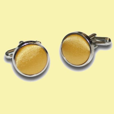 Image 0 of Gold Plain Satin Inlay Round Wedding Mens Cufflinks Five Sets