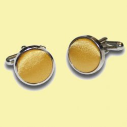 Gold Plain Satin Inlay Round Wedding Mens Cufflinks Five Sets