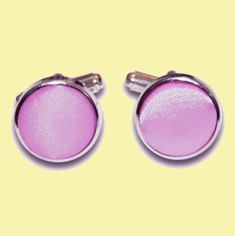 Image 0 of Lilac Plain Satin Inlay Round Wedding Mens Cufflinks Five Sets