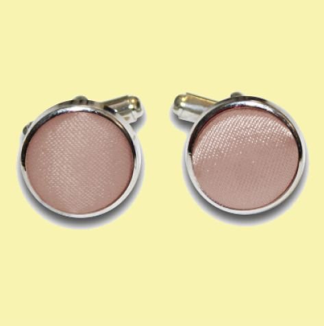 Image 0 of Mocha Brown Plain Satin Inlay Round Wedding Mens Cufflinks Five Sets