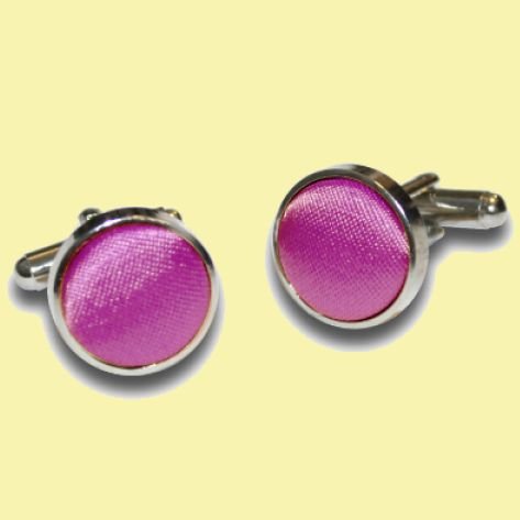 Image 0 of Mulberry Plain Satin Inlay Round Wedding Mens Cufflinks Five Sets